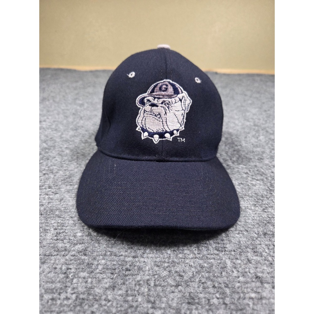 Vintage 90s Georgetown Hoyas Fitted Hat Mens L Starter Starfit Jack Bulldog Navy